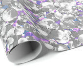 Naadloze zilverviolet glitterspleet glitter cadeaupapier (Rol Hoek)