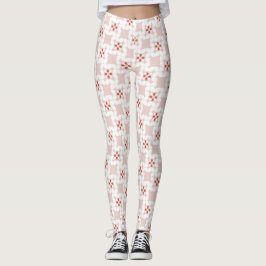 Naadloze Zoete Pastel Roze en Witte Geometrische B Leggings