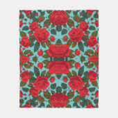 Naadloze zomer Wild Red Roses patroon Fleece Deken (Voorkant)