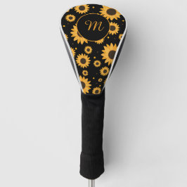 Naadloze Zonnebloemen Monogram Initiaal Golfheadcover