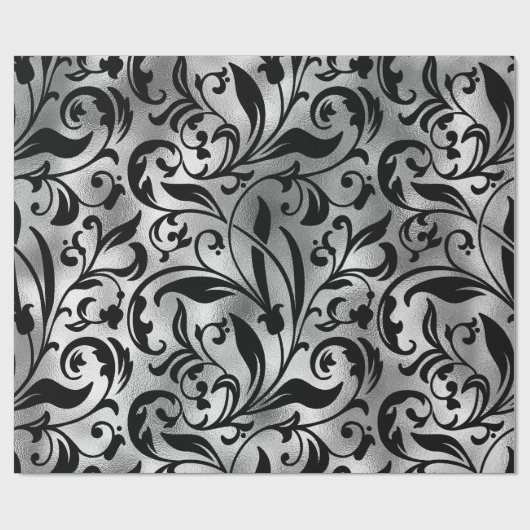 Naadloze zwart en zilver Basic Patten-22 Cadeaupapier (Vlak)