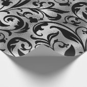 Naadloze zwart en zilver Basic Patten-22 Cadeaupapier (Hoek)