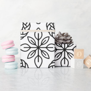 Naadloze zwart-witte lijn kunstpatroon cadeaupapier