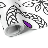 Naadloze zwart-witte lijn kunstpatroon cadeaupapier (Rol Hoek)