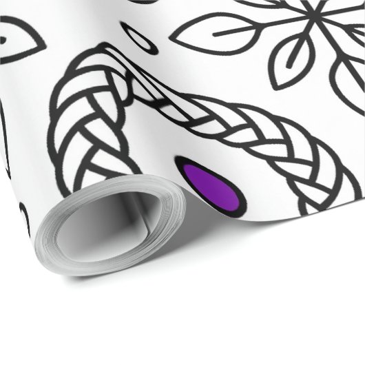 Naadloze zwart-witte lijn kunstpatroon cadeaupapier (Rol Hoek)