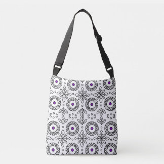 Naadloze zwart-witte lijn kunstpatroon crossbody tas
