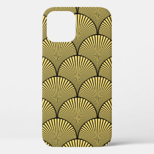 Naadloze zwarte en gouden japanse kunst deco flora Case-Mate iPhone case