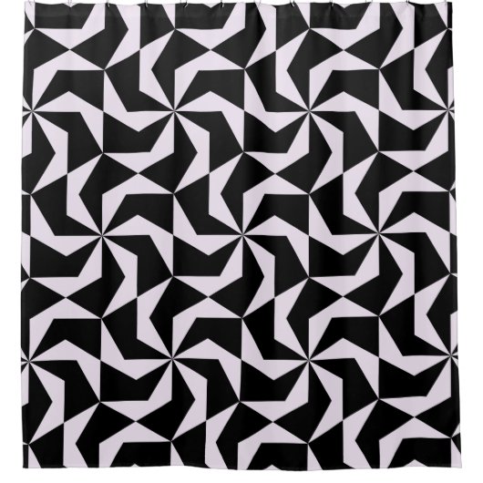 Naadloze zwarte en roze Abstracte geometrische hex Douchegordijn (Voorkant)