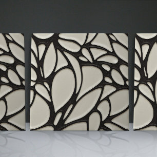 Naadloze zwarte en witte organische patronen tegeltje