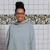 Naadloze zwarte en witte organische patronen tegeltje