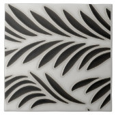 Naadloze zwarte en witte organische patronen tegeltje (Voorkant)