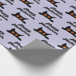 Naadloze zwarte katten inpakpapier voor Halloween