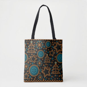 Naadloze zwarte kerstsierdecoratie tr tote bag