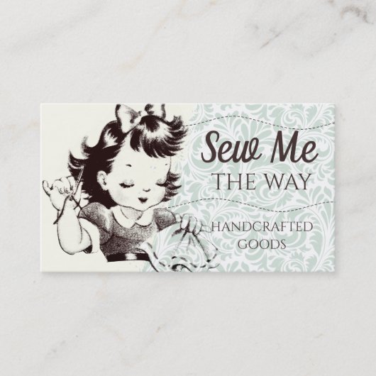  naadnaaimeisjes borduurwerk visitekaartje (Voorkant)