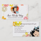  naadnaaimeisjes borduurwerk visitekaartje (Voorkant / Achterkant)