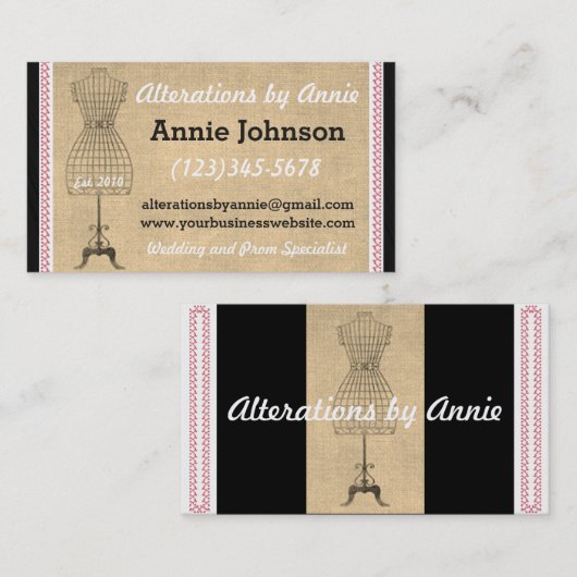 Naadslagbomen Visitekaartje (Voorkant / Achterkant)