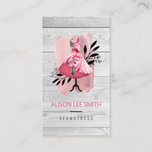 Naadstress Hand genaaid Dressmaker Visitekaartje (Voorkant)
