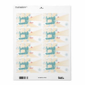 Naadstress naaimachine kerstlabel etiket (Full Sheet)