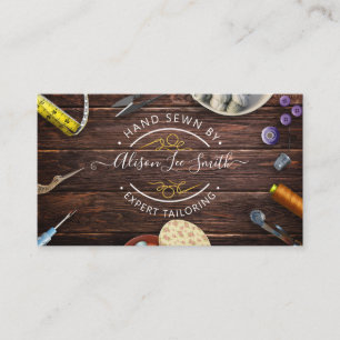 Naadstress of Tailor Desk Hand genaaid Visitekaart Visitekaartje
