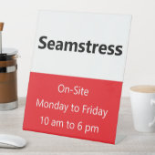 Naadstress On-Site Uren Rood & Wit Sjabloon Reclamebord Met Voetstuk (Insitu)