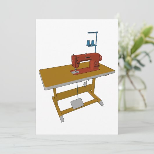 naadtafel en -machine kaart (Staand voorkant)