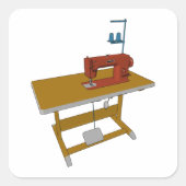 naadtafel en -machine vierkante sticker (Voorkant)
