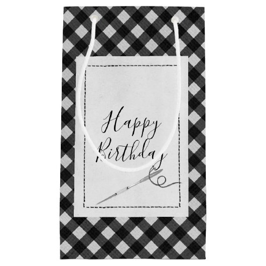 Naaedle Birthday Gingham Klein Cadeauzakje (Voorkant)