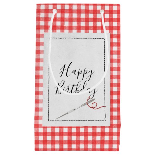 Naaedle Birthday Gingham Klein Cadeauzakje (Voorkant)