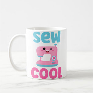 Naai Cool Schattig Kawaii Naaimachine Grappige Pun Koffiemok