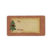 Naai de kerstboom van en naar het label (Voorkant)