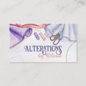 Naai- en verbouwingsdiensten - Waterverf Art Visitekaartje (Voorkant)