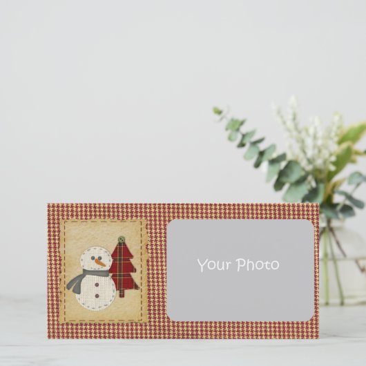 Naai kerst fotokaart feestdagenkaart (Staand voorkant)