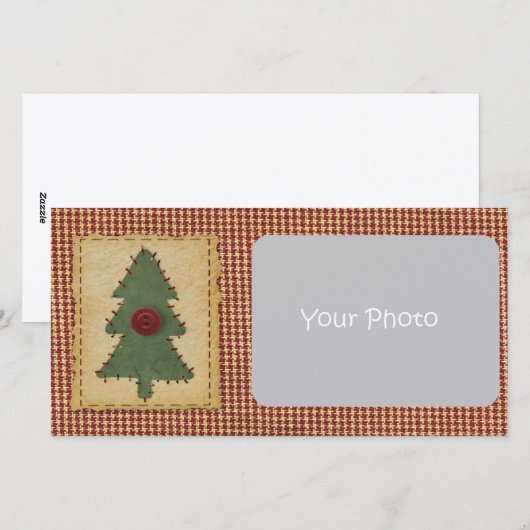Naai Kerstboom Aangepaste Kerstmis Fotokaart Feestdagenkaart (Voorkant / Achterkant)