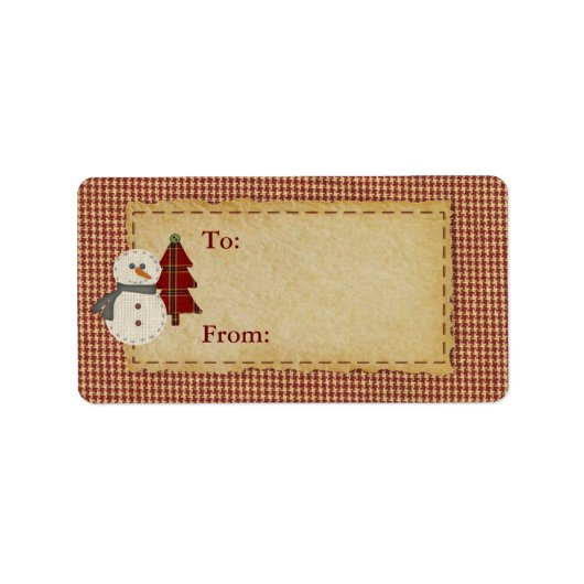 Naai kerstcadeau label (Voorkant)