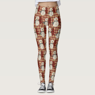 Naai Kerstmis Sneeuwman Leggings