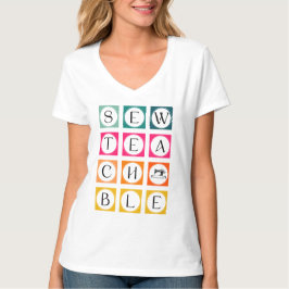 Naai leerbare Kleurrijke Vierkanten T-shirt