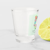 Naai lint bloemig monogram groen shot glas (Links)