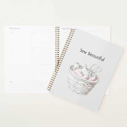 Naai Mooie Blos Roze Witte Draadmand Planner (Display)