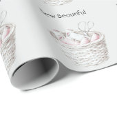 Naai Mooie Roze Witte Draadmand Cadeaupapier (Rol Hoek)