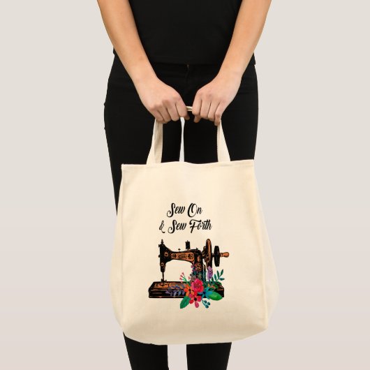 naai op de  naaimachine en de molen tote bag (Voorkant (product))