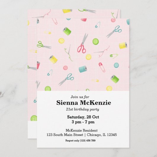 Naai patroon kaart (Voorkant / Achterkant)