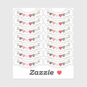Naai Stiks Landelijke Hart Slinger Vlaggen Sticker