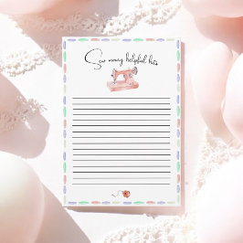 Naai veel liefde Pastel Waterverf Stitch Baby show Advieskaart