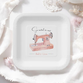 Naai veel liefde Pastel Waterverf Stitch Baby show Papieren Bordje