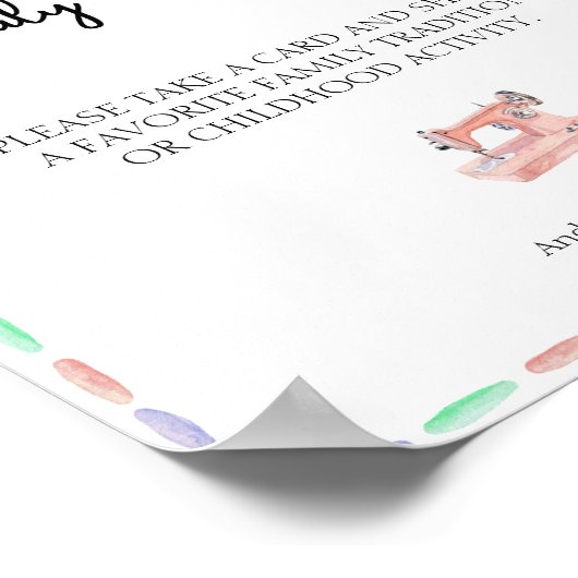 Naai veel liefde roze Waterverf familietradities Poster (Hoek)