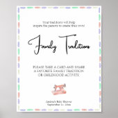 Naai veel liefde roze Waterverf familietradities Poster (Voorkant)