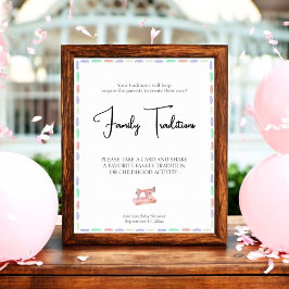 Naai veel liefde roze Waterverf familietradities Poster