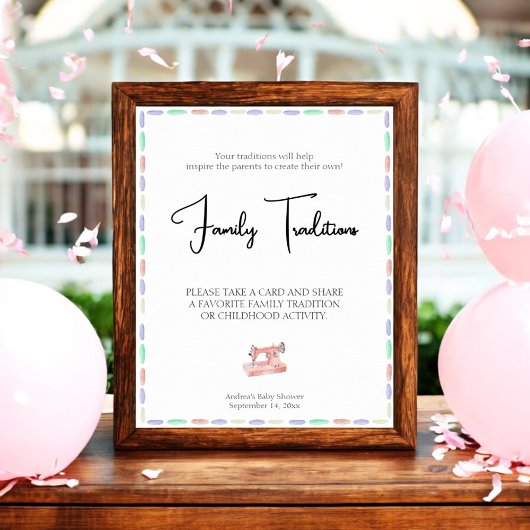 Naai veel liefde roze Waterverf familietradities Poster