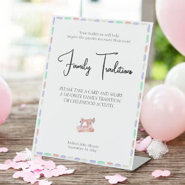 Naai veel liefde roze Waterverf familietradities Reclamebord Met Voetstuk