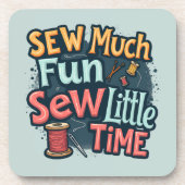 Naai veel plezier Naai weinig tijd Retro Stitch Ar Bier Onderzetter (Voorkant)